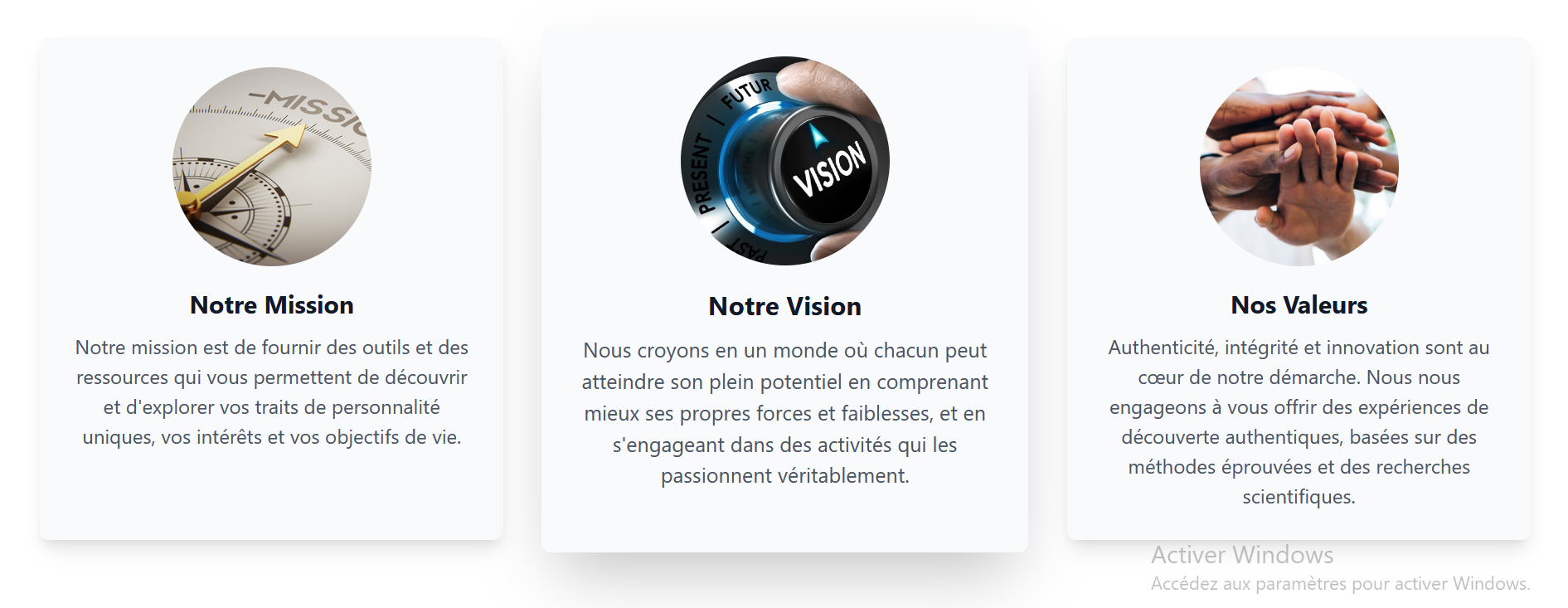 Écran des questions du quiz